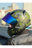 LS2 RAPID 2 THUNDER BIRDS MAT YEŞİL-SİYAH-GRİ KASK