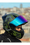 LS2 RAPID 2 THUNDER BIRDS MAT YEŞİL-SİYAH-GRİ KASK