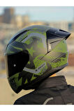 LS2 RAPID 2 THUNDER BIRDS MAT YEŞİL-SİYAH-GRİ KASK