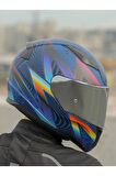 LS2 RAPID 2 OPTIK MAT MAVİ-MOR KASK