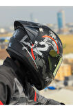 RAPID 2 RACE CIRCLE MAT SİYAH-KIRMIZI KASK