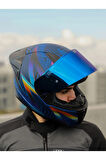 LS2 RAPID 2 RACE OPTIK MAT MAVİ-MOR KASK