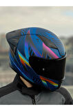 LS2 RAPID 2 RACE OPTIK MAT MAVİ-MOR KASK