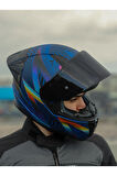 LS2 RAPID 2 RACE OPTIK MAT MAVİ-MOR KASK