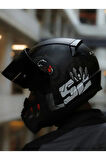 LS2 RAPID 2 CLAWN MAT SİYAH-GRİ-KIRMIZI KASK
