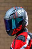 RAPID 2 RAVEN MAT SİYAH-BEYAZ-KIRMIZI KASK