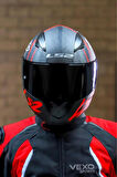 RAPID 2 RAVEN MAT SİYAH-BEYAZ-KIRMIZI KASK