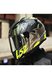 LS2 RAPID 2 RAVEN MAT SİYAH-GRİ-NEON SARI KASK