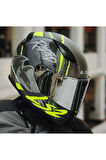 LS2 RAPID 2 RAVEN MAT SİYAH-GRİ-NEON SARI KASK