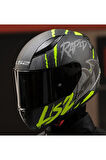 LS2 RAPID 2 RAVEN MAT SİYAH-GRİ-NEON SARI KASK