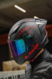 RAPID RACE TAKAROA MAT SİYAH-KIRMIZI KASK