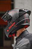 RAPID RACE TAKAROA MAT SİYAH-KIRMIZI KASK