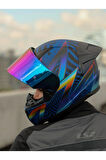 RAPID 2 RACE OPTIK MAT MAVİ-MOR KASK