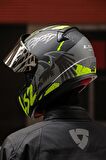 RAPID RAVEN MAT SİYAH-GRİ-NEON SARI KASK