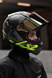 RAPID RAVEN MAT SİYAH-GRİ-NEON SARI KASK