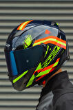 STREAM EVO REFLEX MAVİ TURUNCU KASK