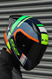 RAPID RACE CHOS MAVİ NEON TURUNCU KASK