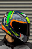 RAPID CHOS MAVİ NEON TURUNCU KASK