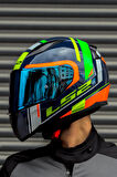 RAPID CHOS MAVİ NEON TURUNCU KASK