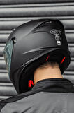 50.8 Mat Siyah Kask ( Sarı Şeffaf Cam )