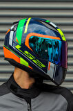 RAPID CHOS MAVİ NEON TURUNCU KASK