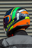 RAPID CHOS MAVİ NEON TURUNCU KASK