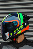 RAPID RACE CHOS MAVİ NEON TURUNCU KASK