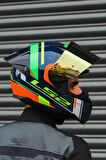 RAPID RACE CHOS MAVİ NEON TURUNCU KASK