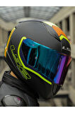 RAPID 2 EXTRA MAT NEON SARI-NAVY MAVİ KASK