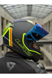 RAPID 2 EXTRA MAT NEON SARI-NAVY MAVİ KASK
