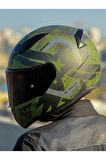 RAPID 2 THUNDER BIRDS MAT YEŞİL-SİYAH-GRİ KASK