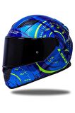 LS2 STREAM EVO TACHO MAVİ-NEON SARI KASK