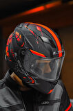LS2 STREAM EVO ZUKO MAT SİYAH-TURUNCU KASK