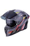 NEXX SX.100R GRIDLINE MAT GRİ-KIRMIZI KASK