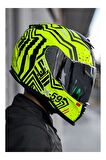 NEXX SX.100 ENIGMA NEON SARI-SİYAH KASK
