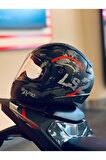 LS2 RAPID CIRCLE MAT TITANIUM-TURUNCU KASK