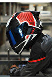 RAPID 2 RACE GRID MAT BEYAZ-KIRMIZI KASK