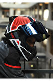 RAPID 2 RACE GRID MAT BEYAZ-KIRMIZI KASK