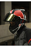 RAPID 2 RACE GRID MAT BEYAZ-KIRMIZI KASK