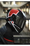 RAPID 2 RACE GRID MAT BEYAZ-KIRMIZI KASK