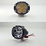 2 Adet Motosiklet Scooter Led Sis Farı Çakar Ve Sabit Mod 6 Ledli