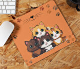 Minik Kedicikler Ve Pati İzleri Baskılı Hediyelik Ve Günlük kullanıma Uygun  Mouse Pad