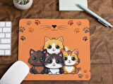 Minik Kedicikler Ve Pati İzleri Baskılı Hediyelik Ve Günlük kullanıma Uygun  Mouse Pad