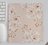 Pembe Renkli Çiçekli Baskılı Hediyelik Ve Günlük kullanıma Uygun  Mouse Pad