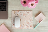 Pembe Renkli Çiçekli Baskılı Hediyelik Ve Günlük kullanıma Uygun  Mouse Pad