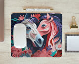 İki At Temalı Hediyelik Ve Günlük kullanıma Uygun  Mouse Pad