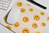 Smile Gülen Yüz Emojili Enerjik Hediyelik Ve Günlük kullanıma Uygun Baskılı Mouse Pad
