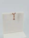 Rose Zirkon Taşlı Uç Kısmı : Pirinç Kıkırdak Bar Uzunluğu : 6 Mm / Bar Kalınlığı 0.8 Mm / Top Boyu 3