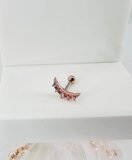 Rose Zirkon Taşlı Uç Kısmı : Pirinç Kıkırdak Bar Uzunluğu : 6 Mm / Bar Kalınlığı 0.8 Mm / Top Boyu 3