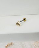 Zirkon Taşlı Uç Kısmı : Pirinç Kıkırdak Bar Uzunluğu : 6 Mm / Bar Kalınlığı 0.8 Mm / Top Boyu 3 Mm -